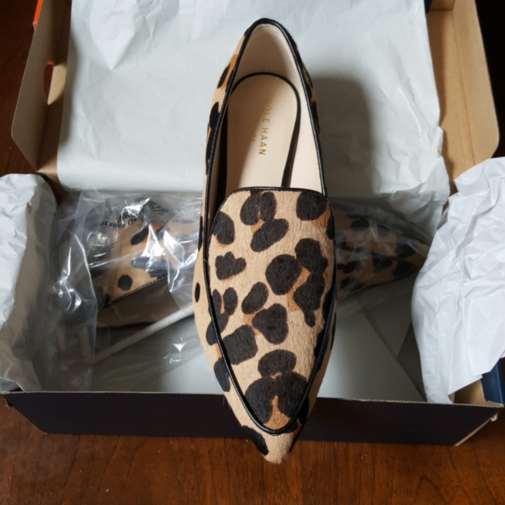 22:04- Cole Haan Real Fur Leopard Loafers - Picture 8 of 8